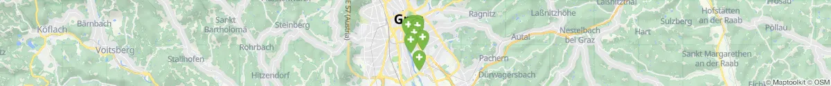 Kartenansicht für Apotheken-Notdienste in der Nähe von Jakomini (Graz (Stadt), Steiermark)